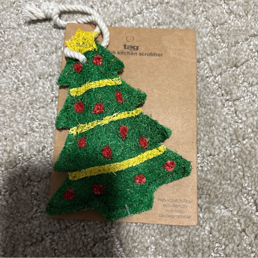 Tag Christmas Tree Kitchen Loofah Scrubber